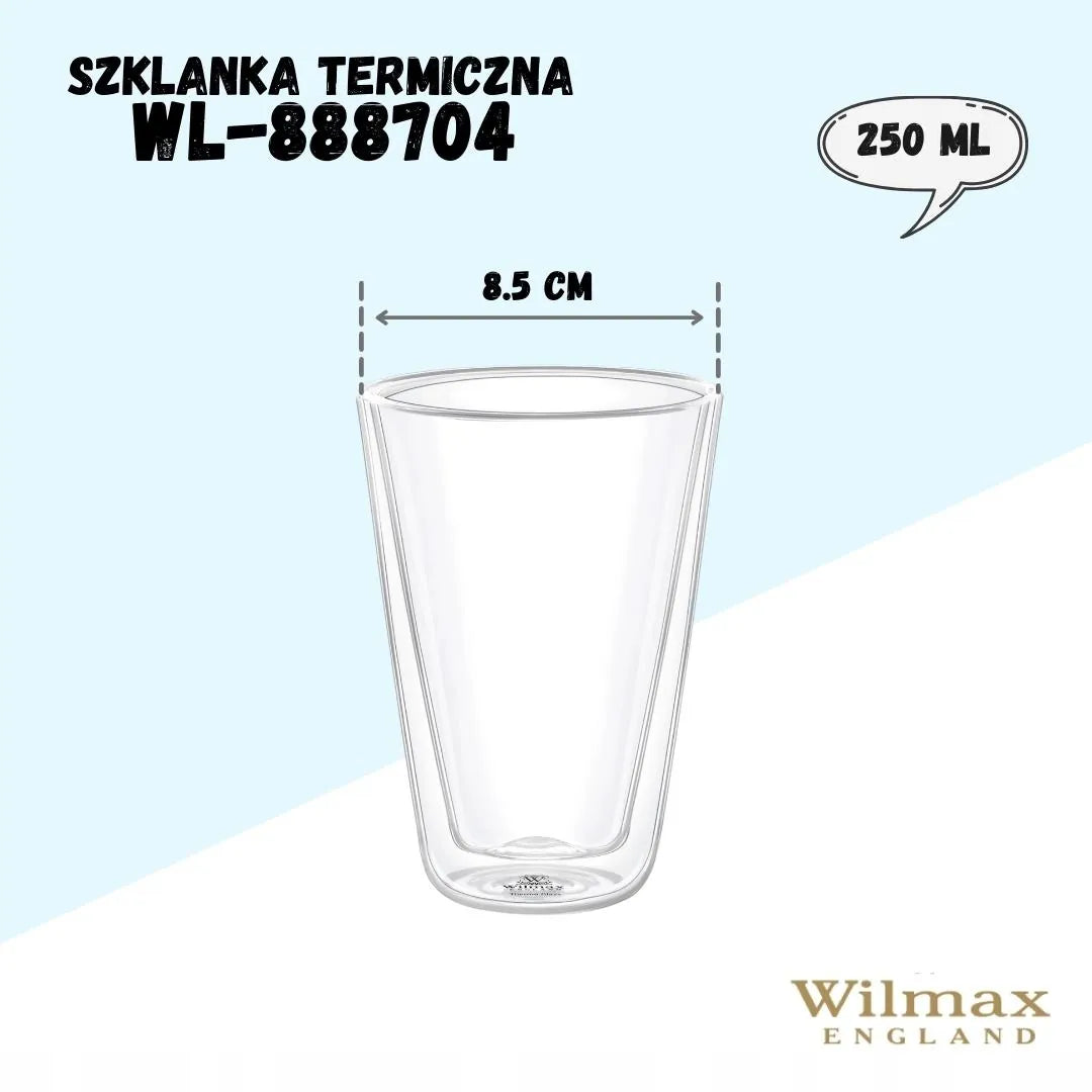 Wilmax Dubbelwandig Glas 200 ml Transparant