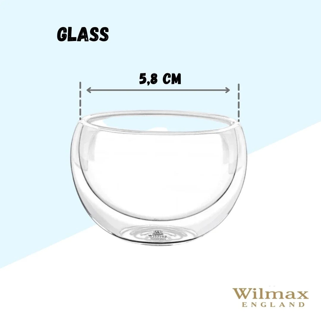 Wilmax Doppelwandige Glasschüssel, 80 ml, WL-888751/A