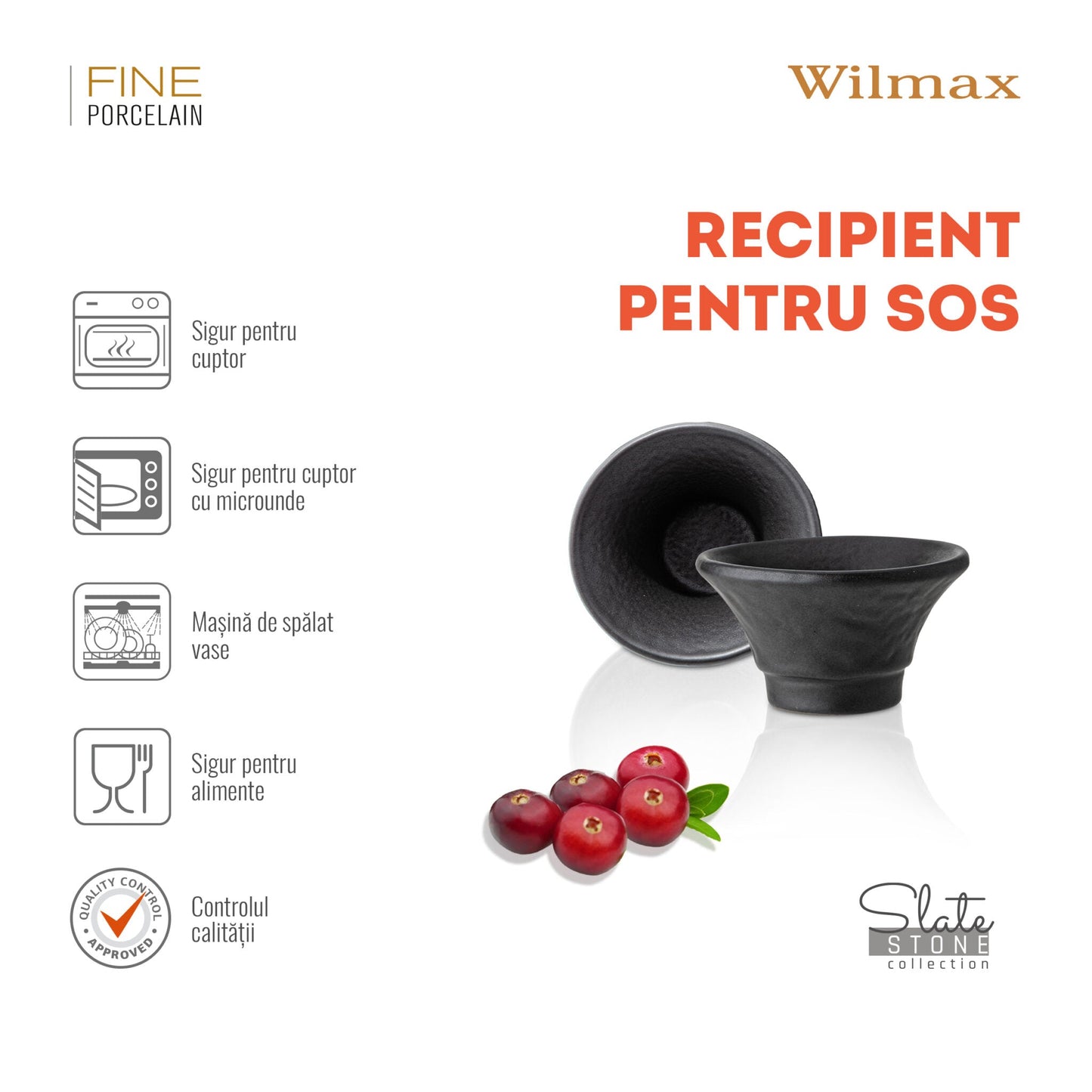 Wilmax Serveer- & Sausset Zwart WL-661133/A2-WL-661134/A2