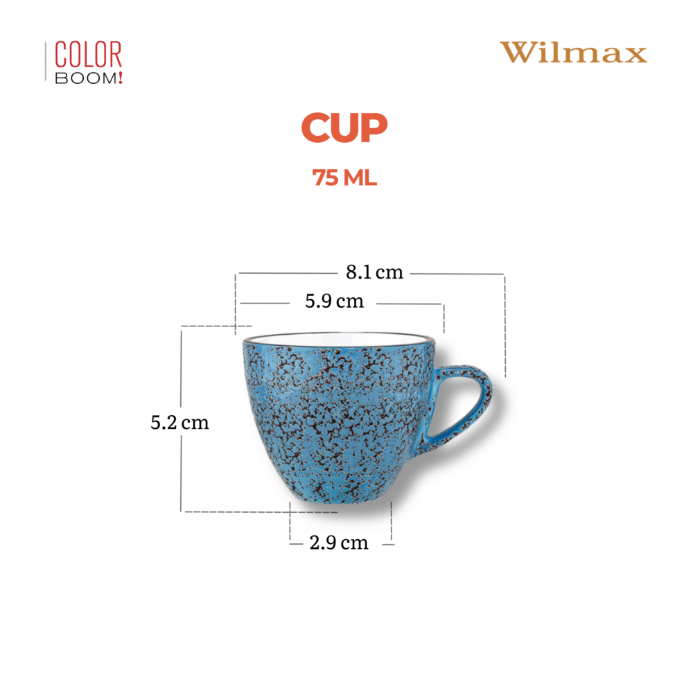 Wilmax England Espresso Cup 75 ml Blue Porcelain WL-667633/A