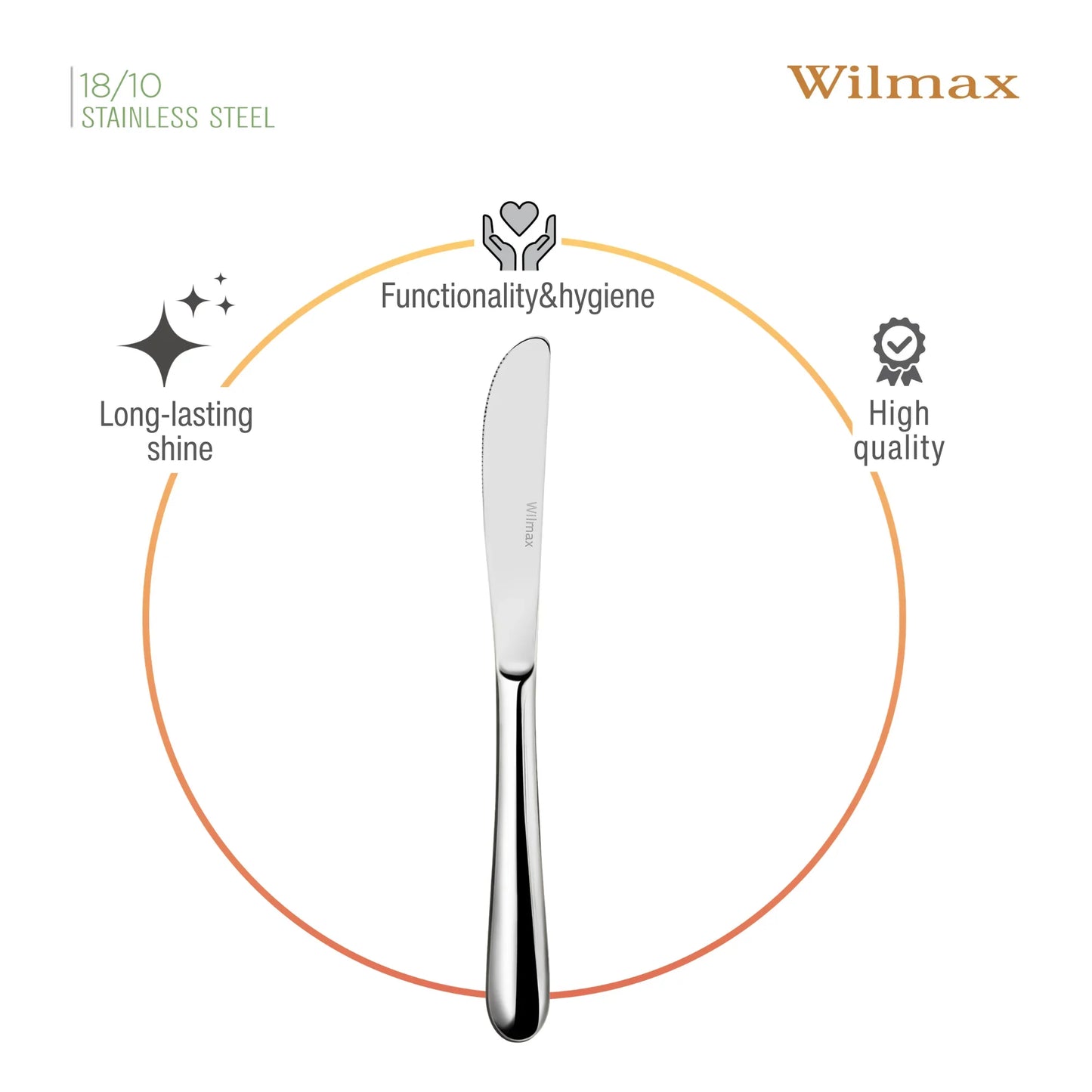 Wilmax RVS Dessertmessen 6-delige set