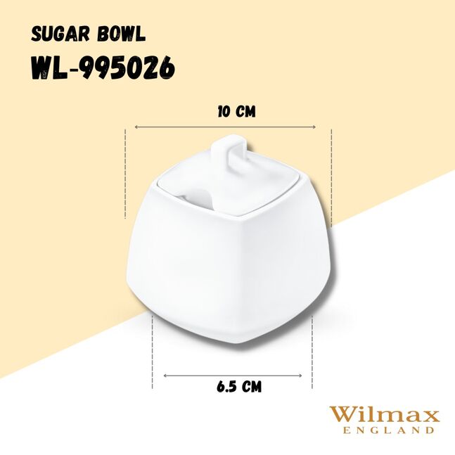 Wilmax England Suikerpot Ilona Wit Porselein WL-995026/A