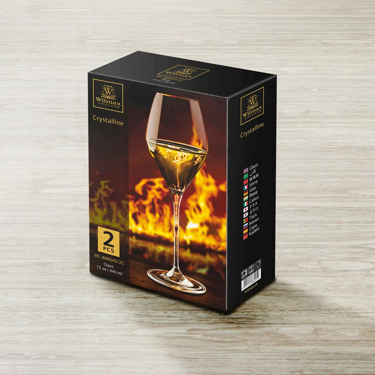 Wilmax England Wijnglas conisch 440 ml Kristalglas 2 stuks