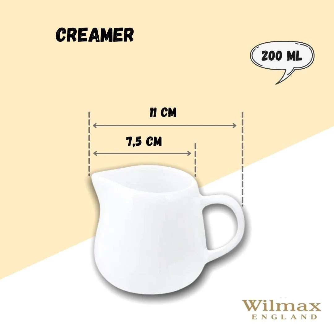 Wilmax England Melk- en roomkan 200 ml Wit Porselein WL-995005/A