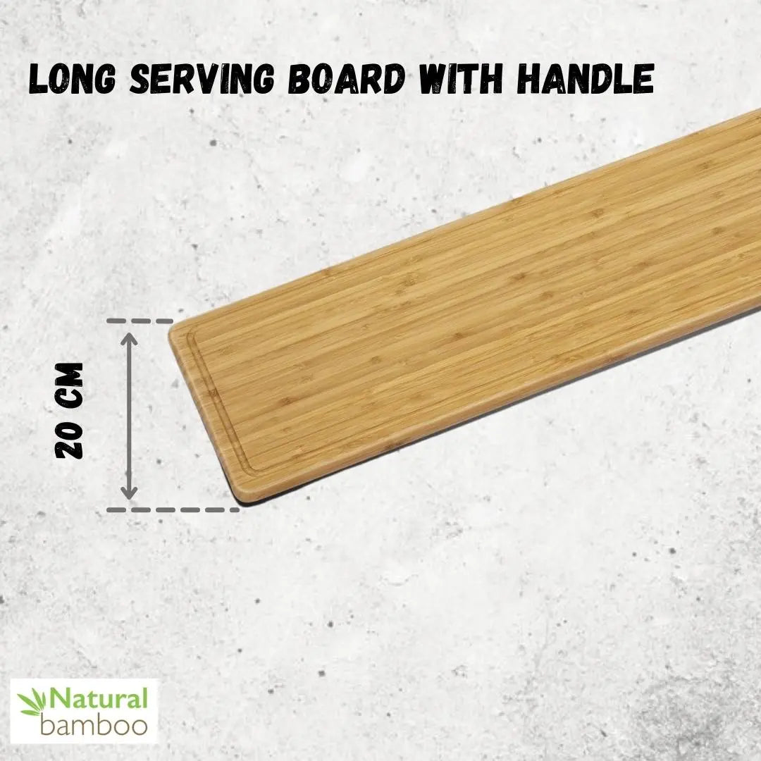 Wilmax Bamboe Serveerplank met handgreep 87x20 cm Natuur