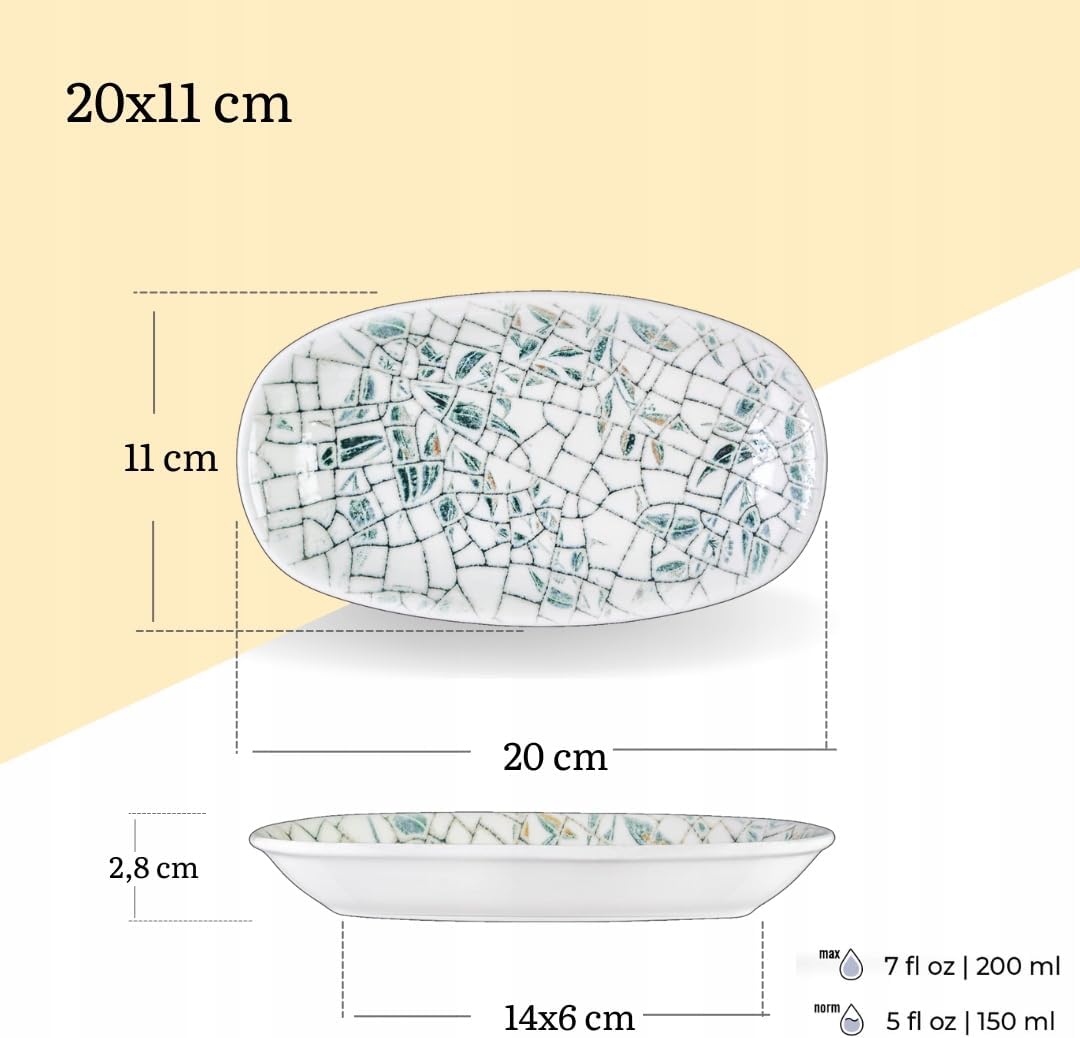 Wilmax England Serveerschaal Porselein 20x11 cm - Set van 2