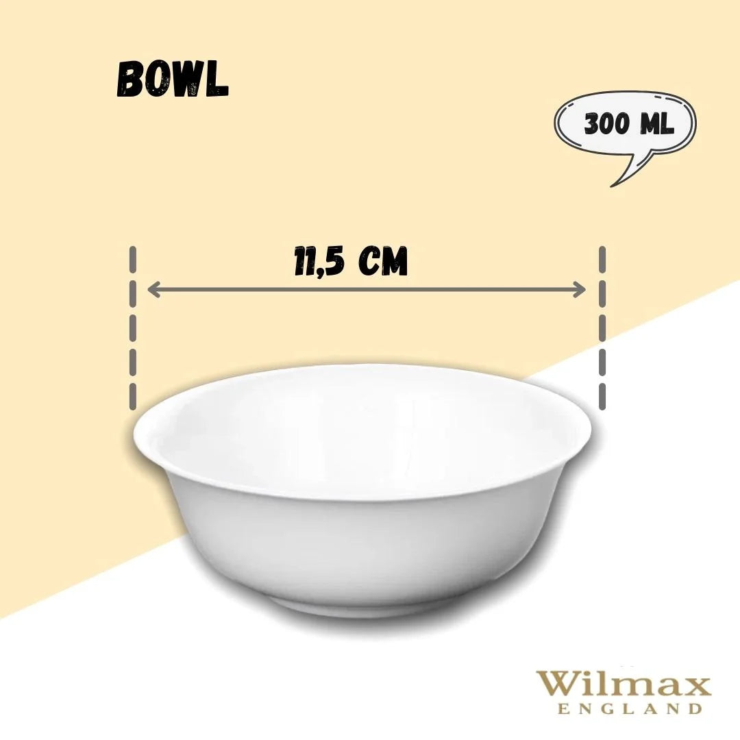 Wilmax England Schaal 300 ml, 11,5 cm Wit Porselein