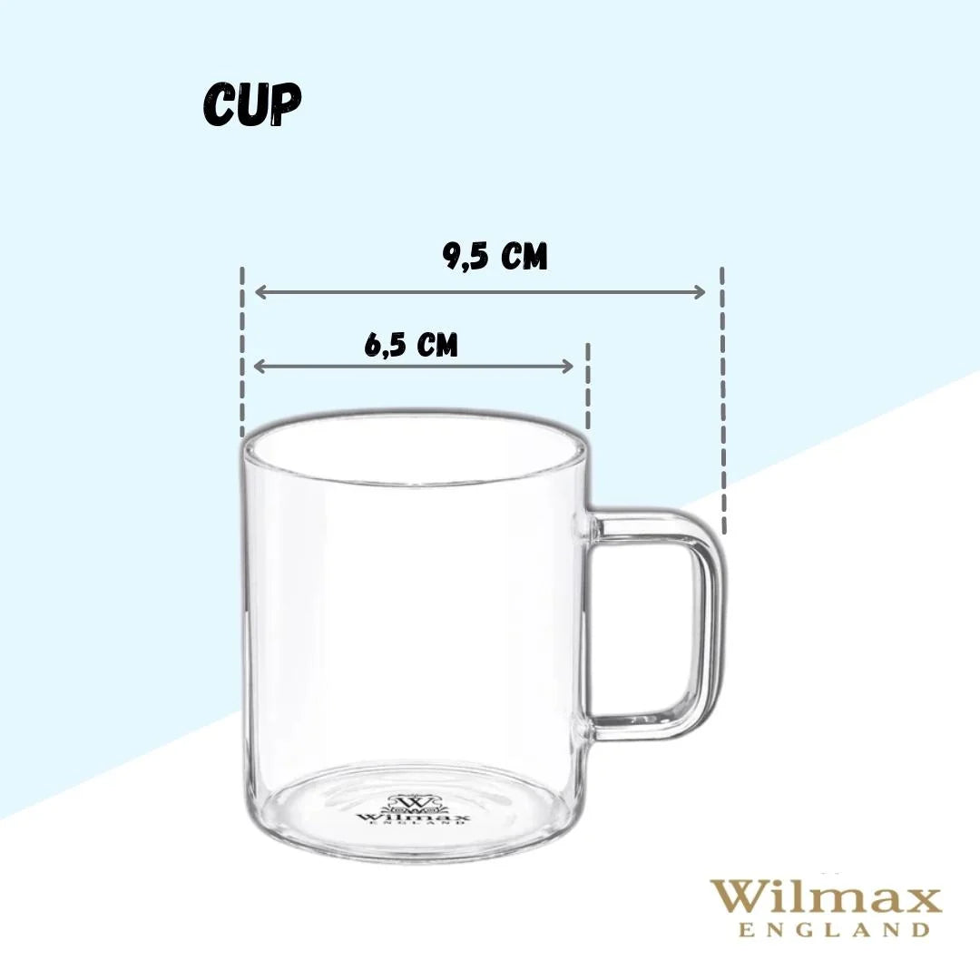 Wilmax Borosilikat Glas-Kaffeetasse, 200 ml, WL-888604/A