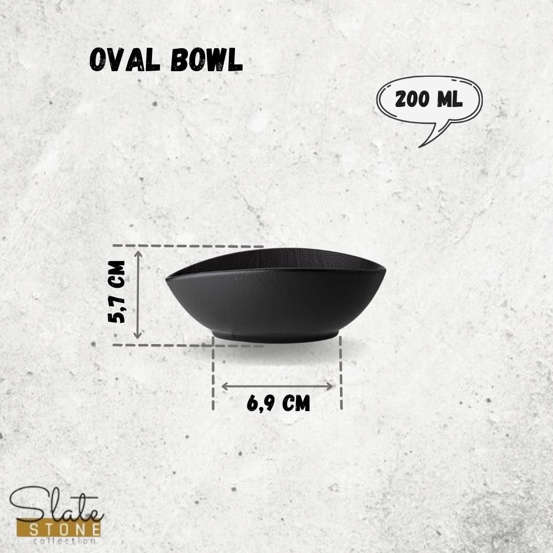 Wilmax Ovale Schaal 13x10x6 6-delige set SlateStone Zwart