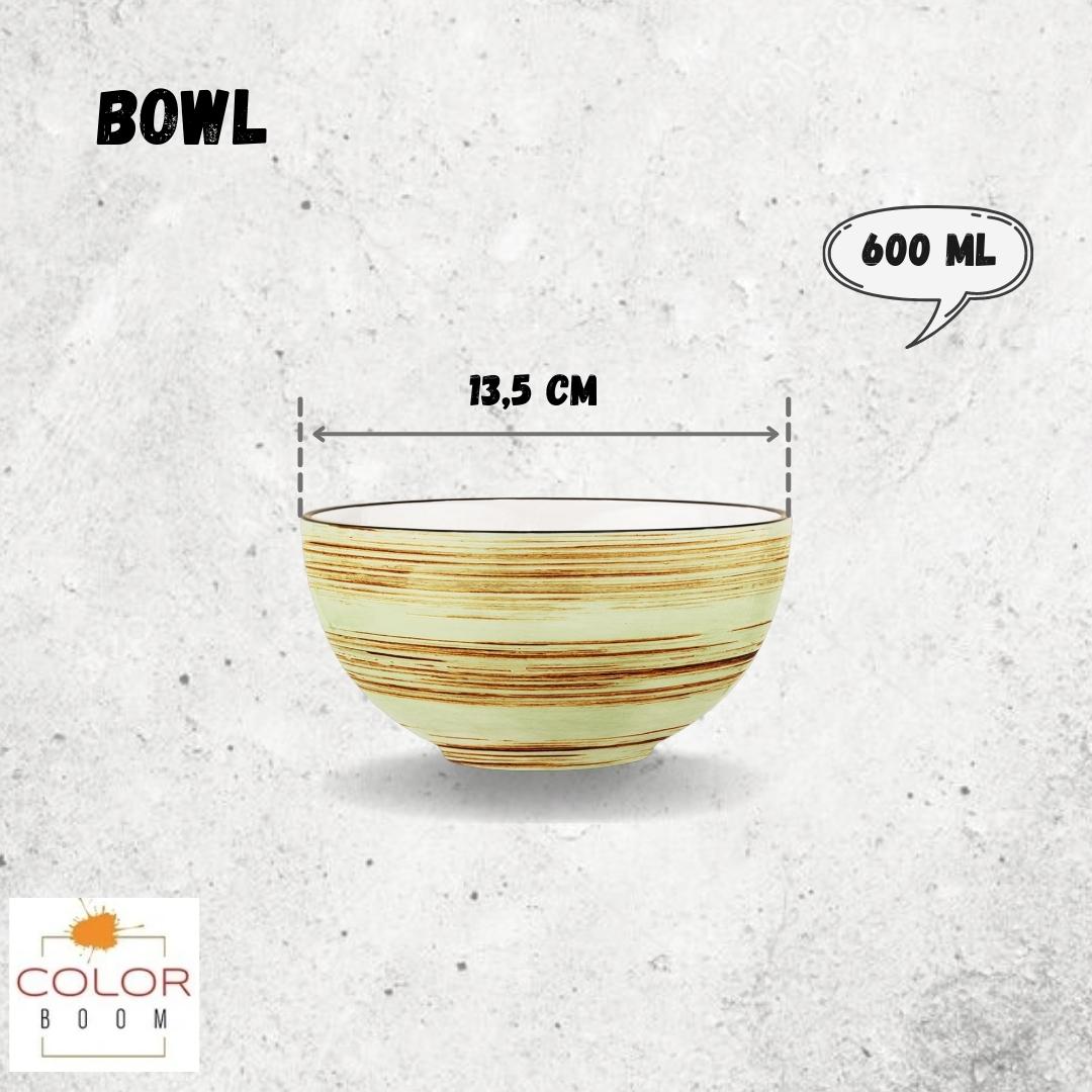 Wilmax Porzellanschüssel Pistazie, 600 ml, 3er-Set – WL-669130/A3