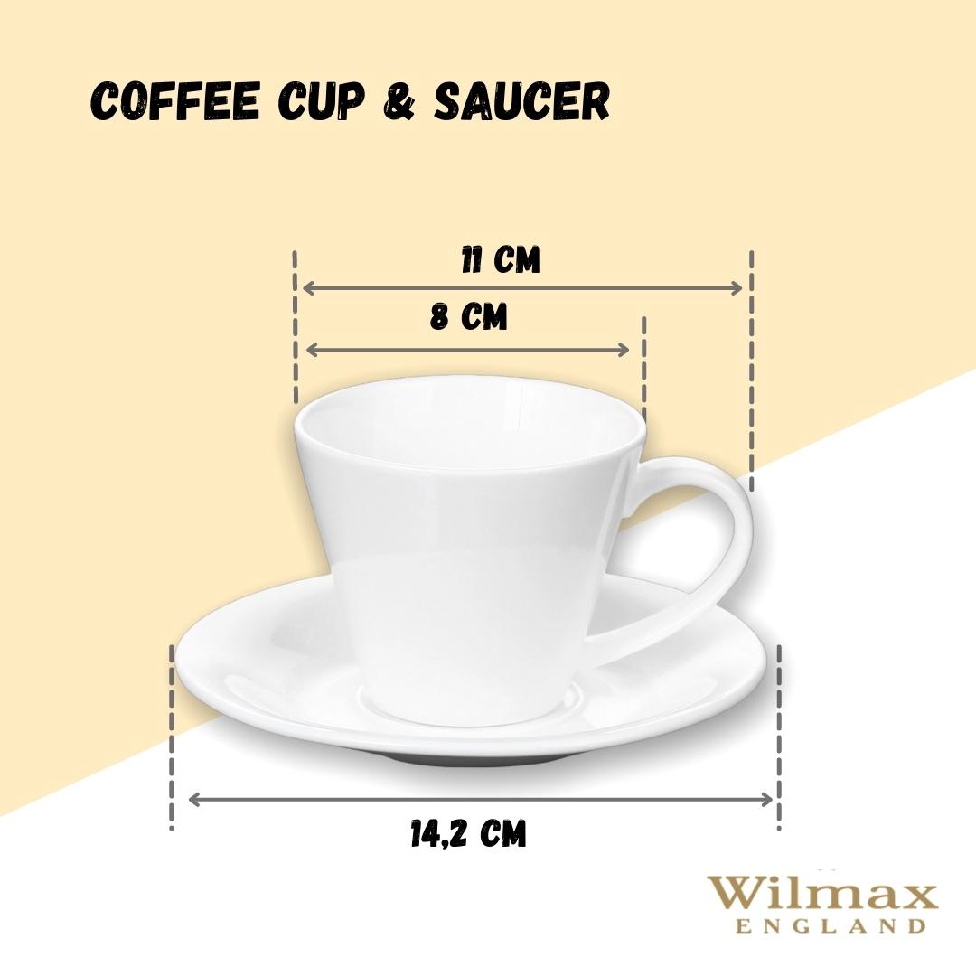 Wilmax Thee Kopjes & Schotels Set 2-delig 180 ml Porselein WL-993004/2C