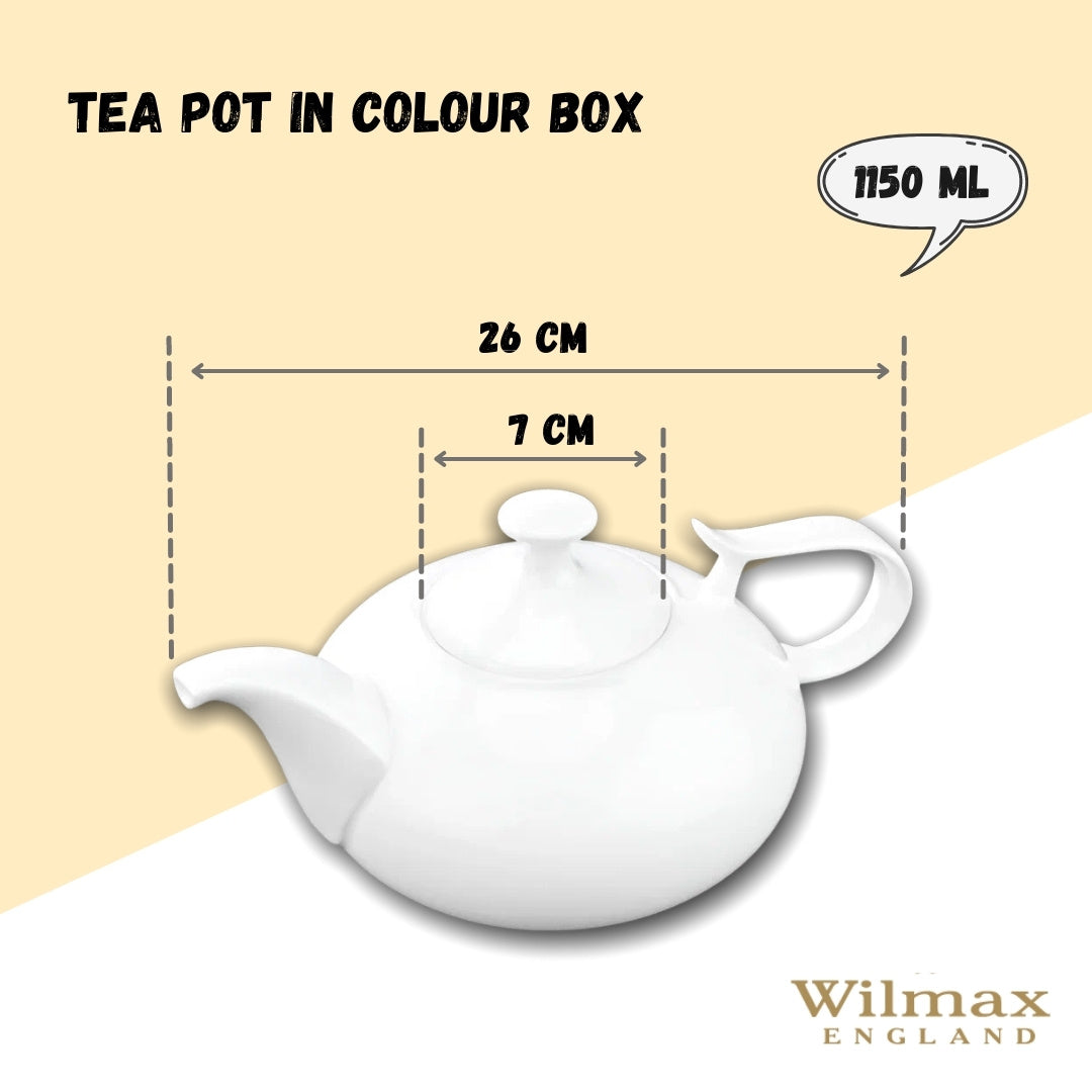 Wilmax Theepot 1150 ml van Porselein met Filter – WL-994000/1C