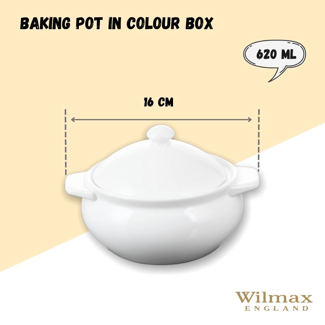 Wilmax ovenschaal met deksel 620 ml porselein WL-997015/1C