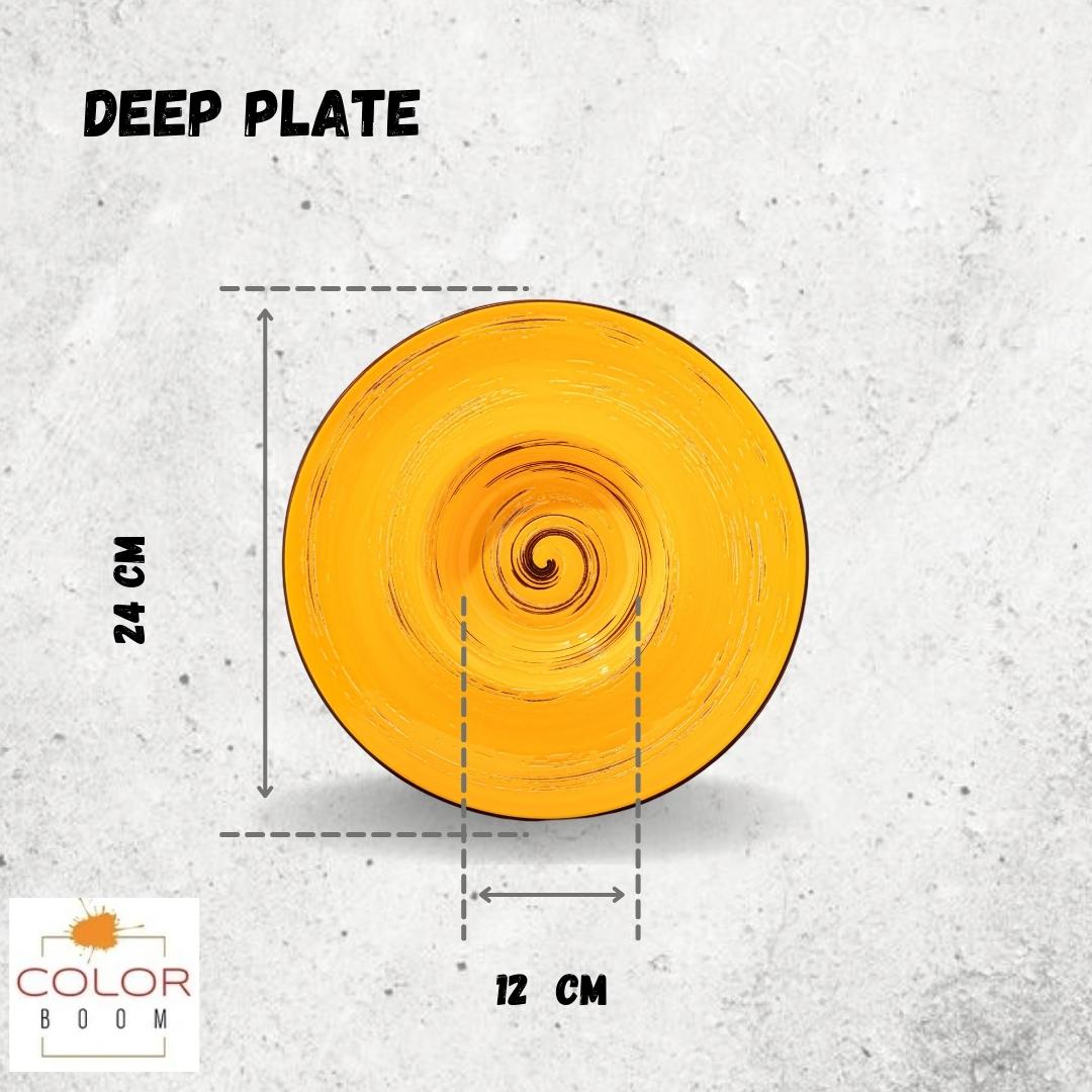 Wilmax England Deep Plate 24 cm Yellow Porcelain Set of 2