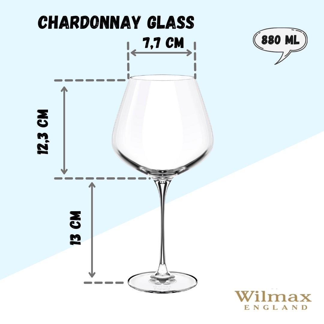 Wilmax Chardonnay Wine Glass 880 ml Crystal Glass Set of 2