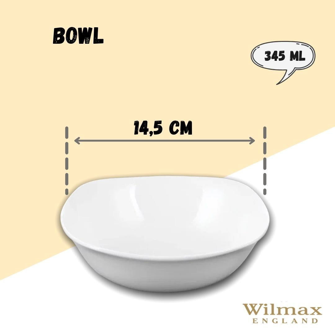 Wilmax Schaal Porselein Wit 345 ml 14,5x14,5 cm