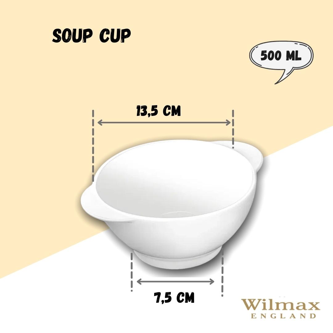 Wilmax England Soepkom 500ml porselein, Wit WL-991263/A