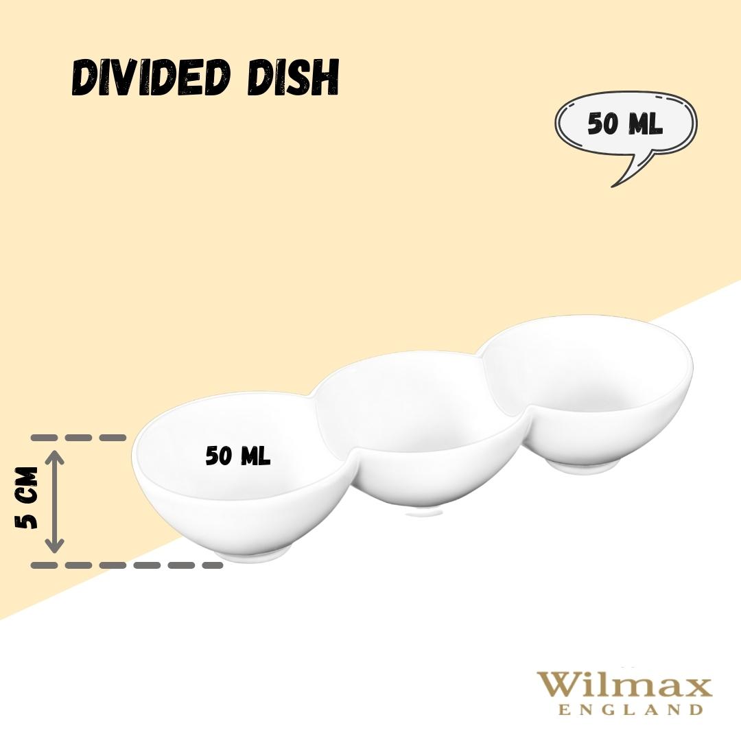 Wilmax England Porseleinen Gedeeld Bord 26 cm, Wit WL-992601/A