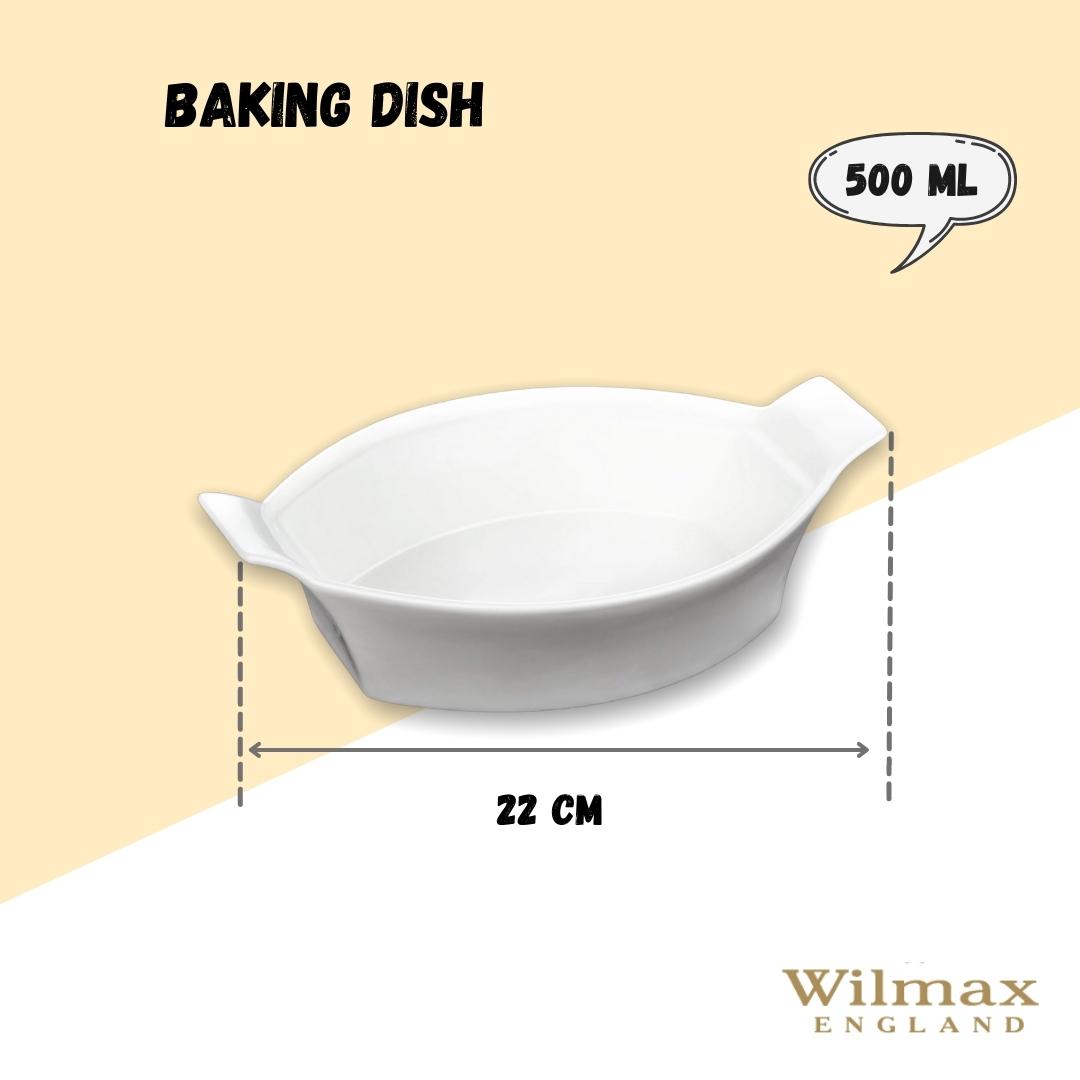 Wilmax Backform 22 cm oval aus Porzellan, hitzebeständig – WL-997009/A