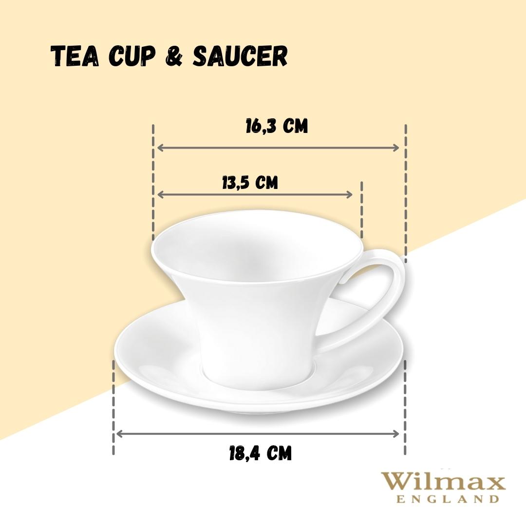 Wilmax Tea Cup & Saucer Porcelain White 430 WL-993172/AB
