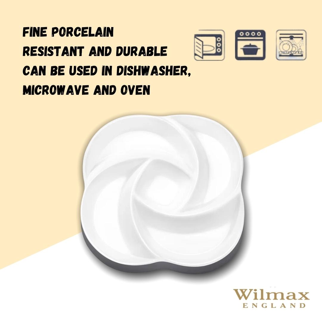 Wilmax Servierplatte 30 cm aus Porzellan, teilbar, spülmaschinenfest WL-992597/A