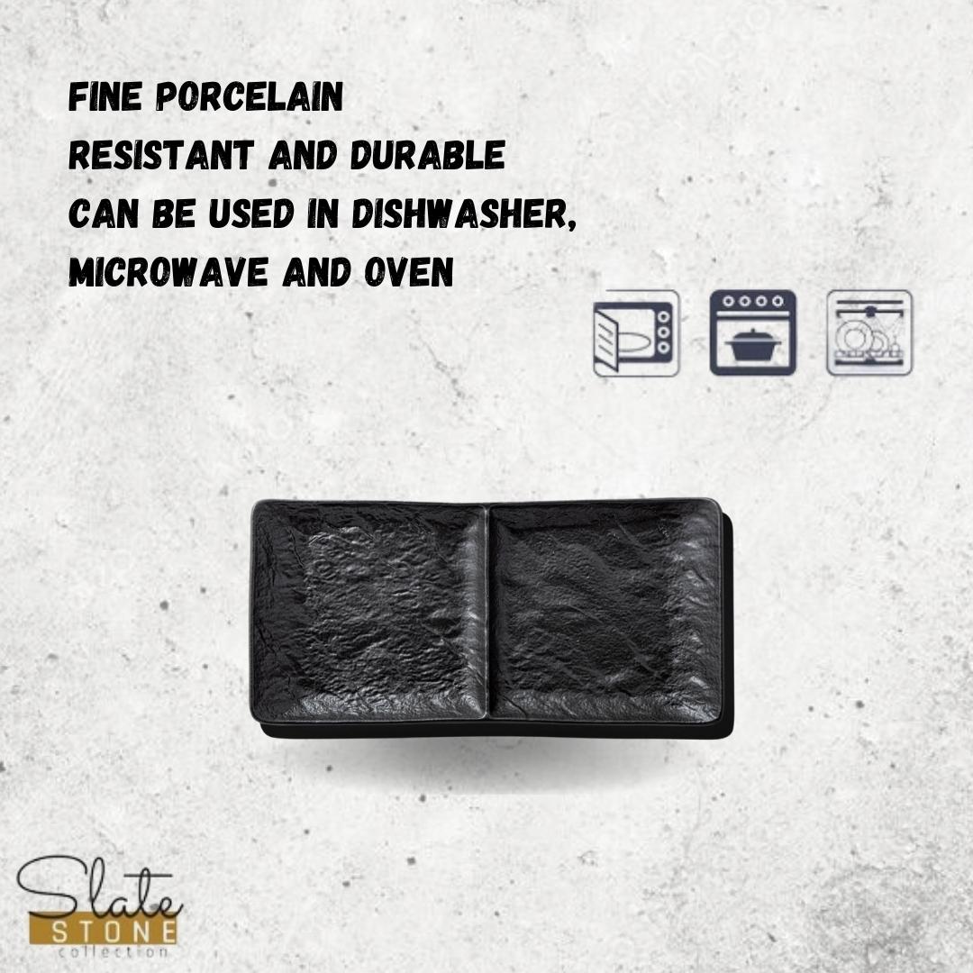 Wilmax Rechteckige Teller mit 2 Fächern, Set aus 2 Stück – WL-661135/A2