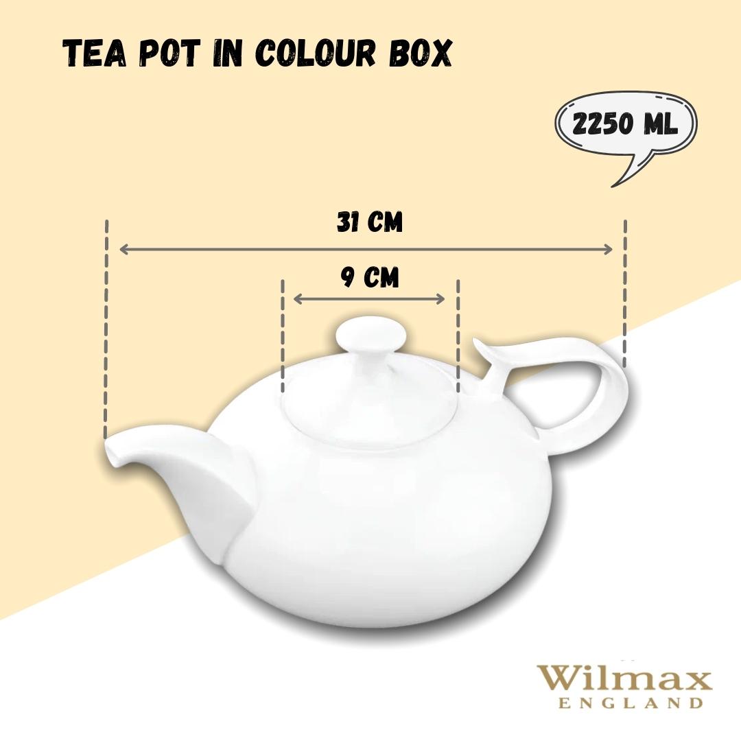Wilmax Teekanne 2250 ml aus Porzellan mit Filter und Farbbox WL-994042/1C
