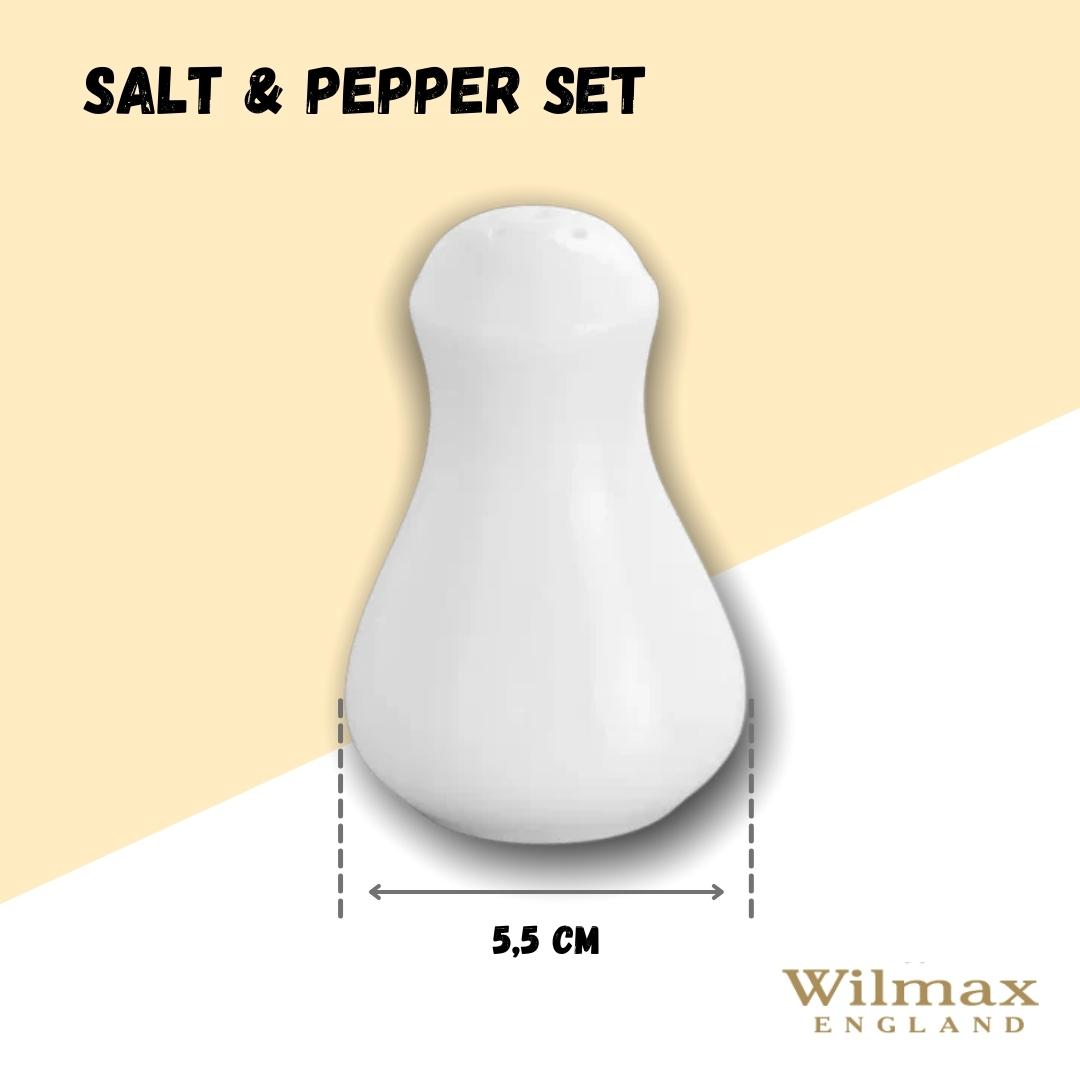 Wilmax England Salt & Pepper Shakers Set 2-piece Porcelain White