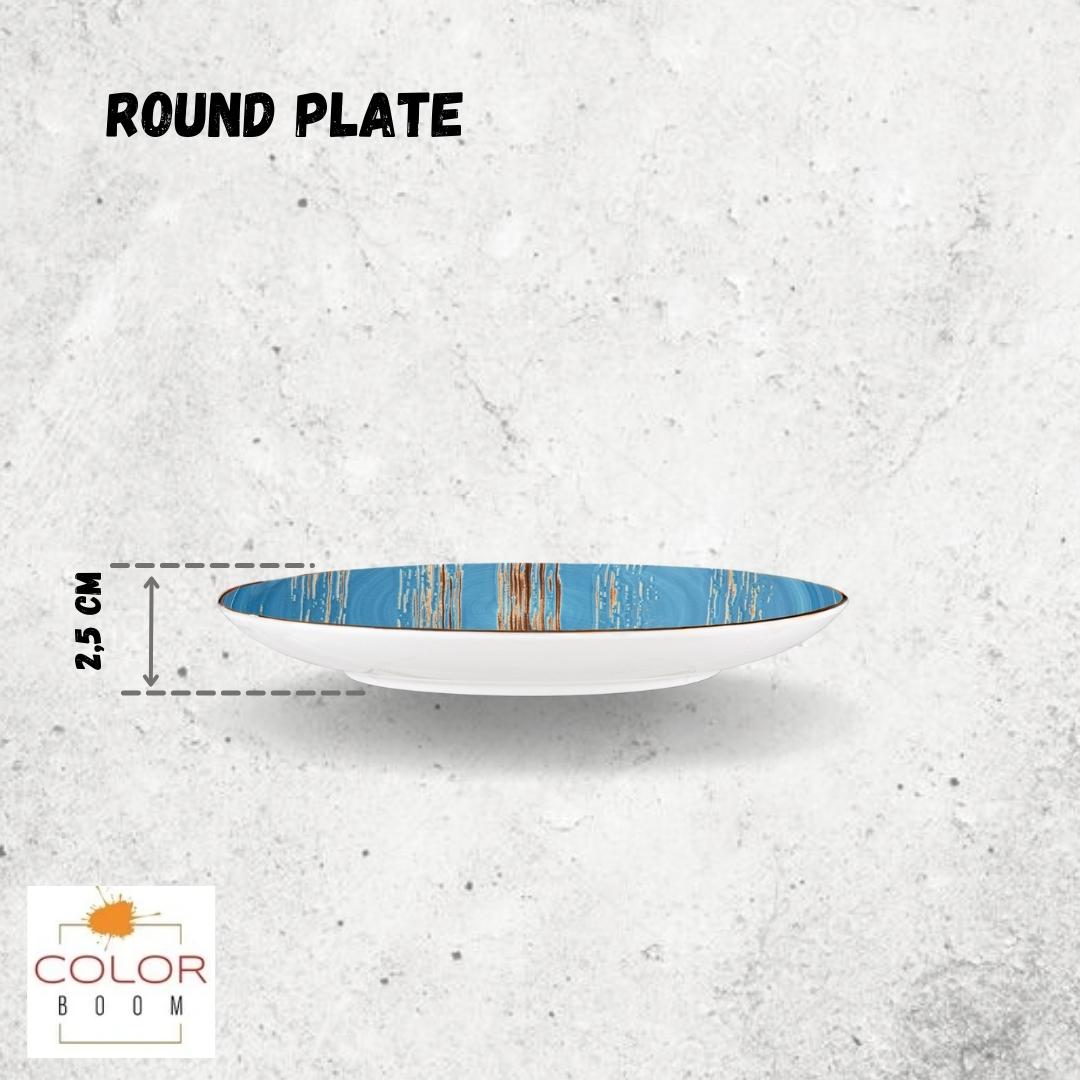 Wilmax Porzellan Dessertteller, rund, blau, 23 cm – WL-668613/A