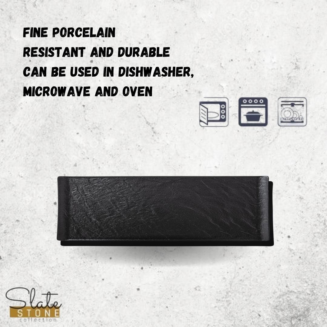 Wilmax Servierplatte Schwarz Kratzfest Spülmaschinenfest 30 x 9,5 cm WL-661102/A