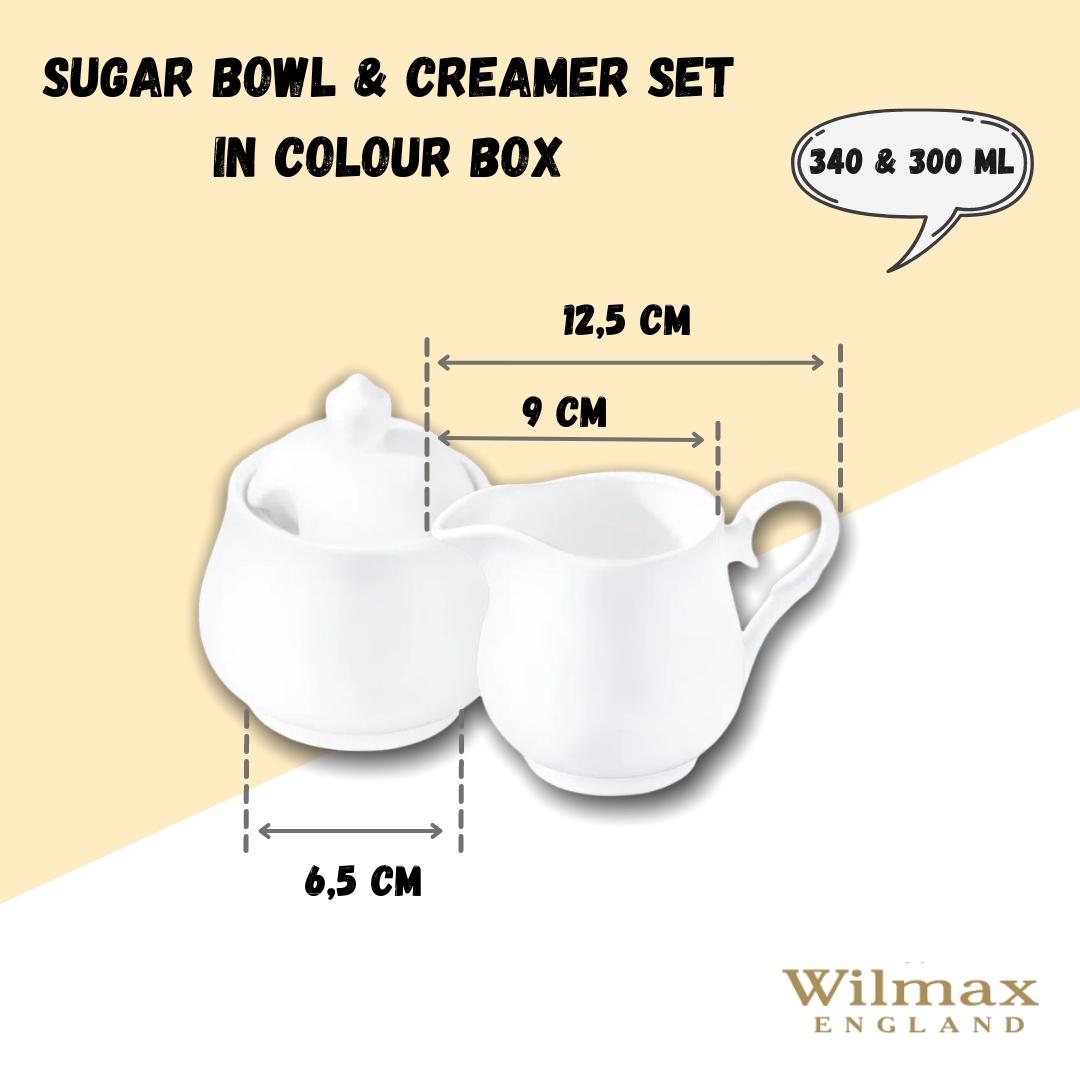 Wilmax Suikerpot & Melkkan Set Wit Porselein WL-995024/2C