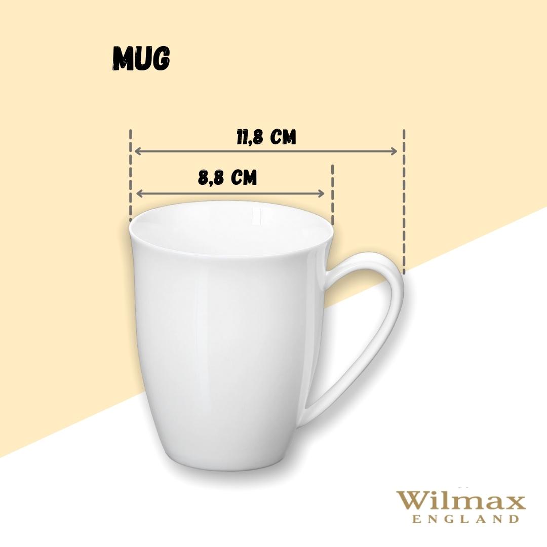 Wilmax  Porzellan Kaffeetassen Set 4er 380ml Weiß Modernes Kaffeebecher Set WL-993014/A4