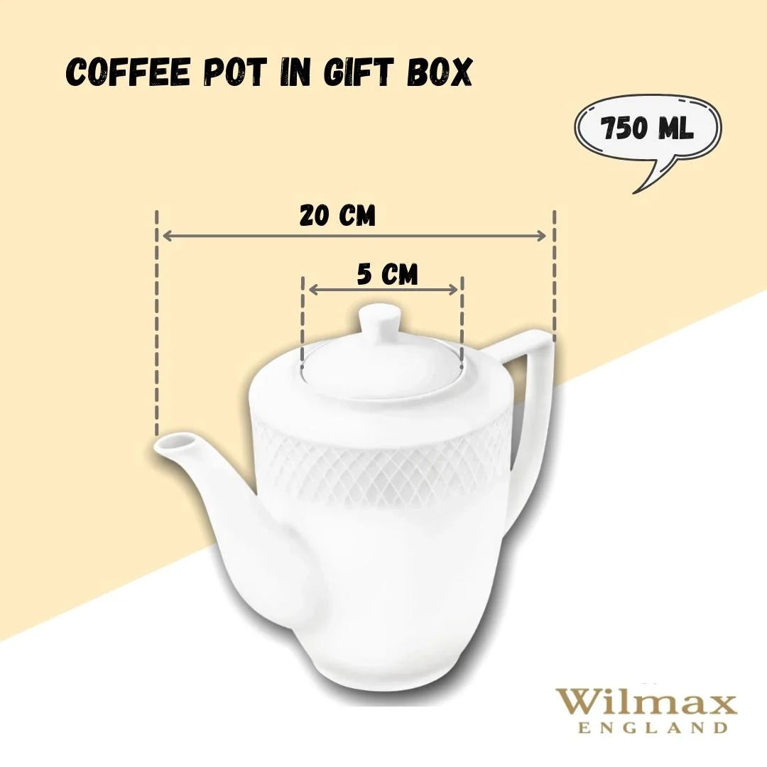 Wilmax England Koffiepot 750ml Wit Porselein WL-880111/1C