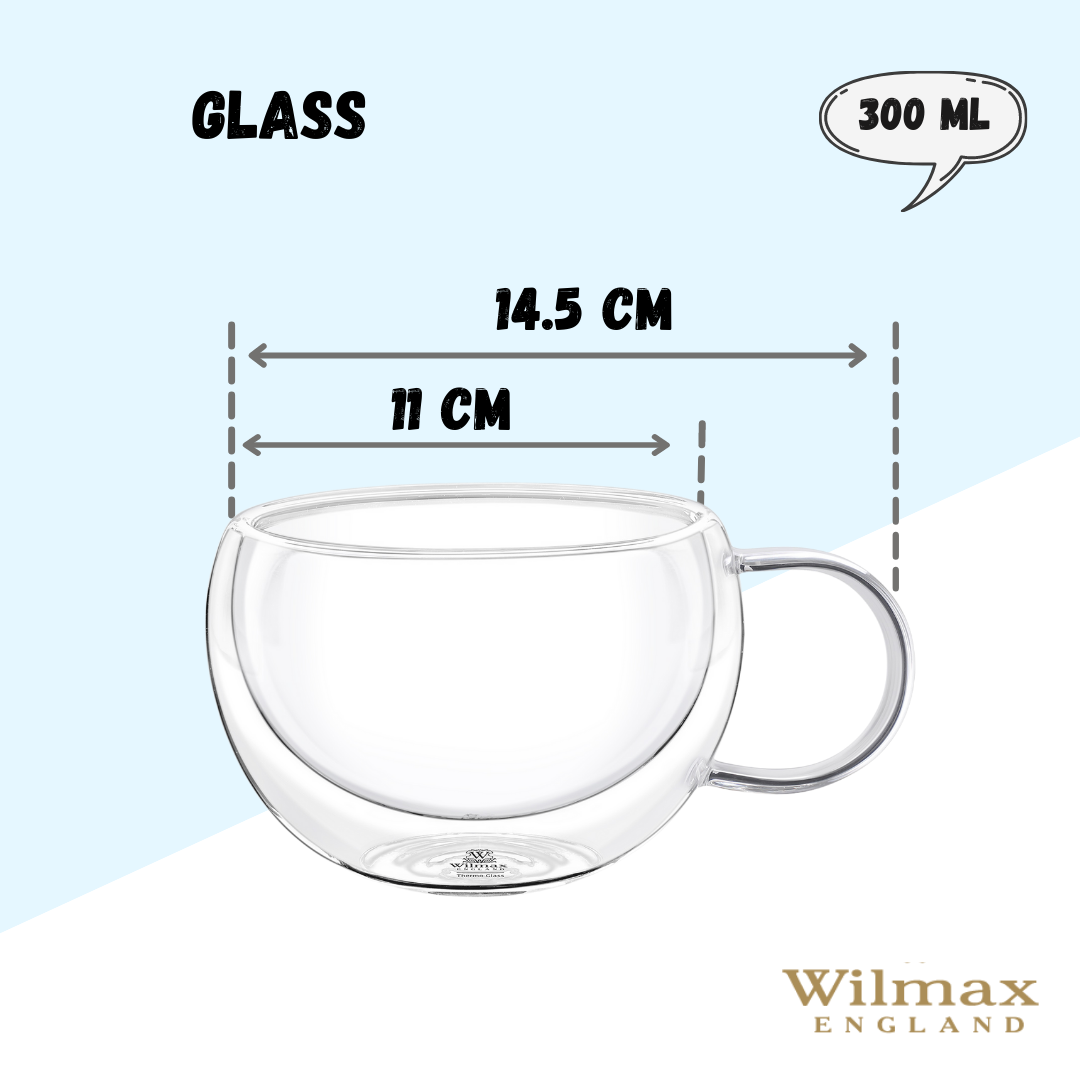 Wilmax Doppelwandiger Becher 300 ml hitzebeständig WL-888769/A