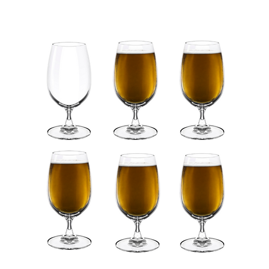 Wilmax Bierglas 420ml Kristalglas Transparant Set van 6