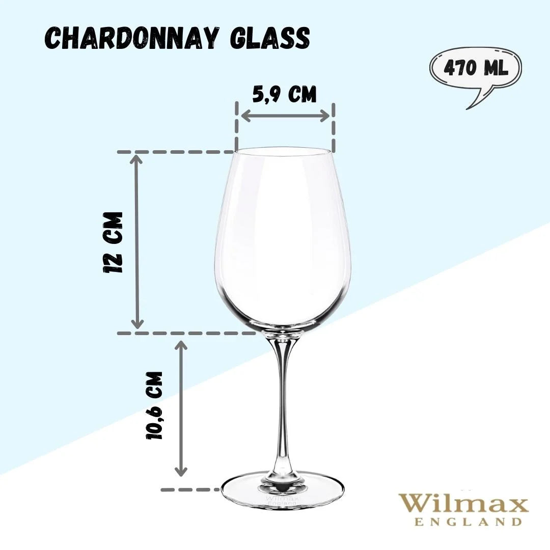 Wilmax Wijnglas 470 ml Kristalglas 2-delige set WL-888033/2C
