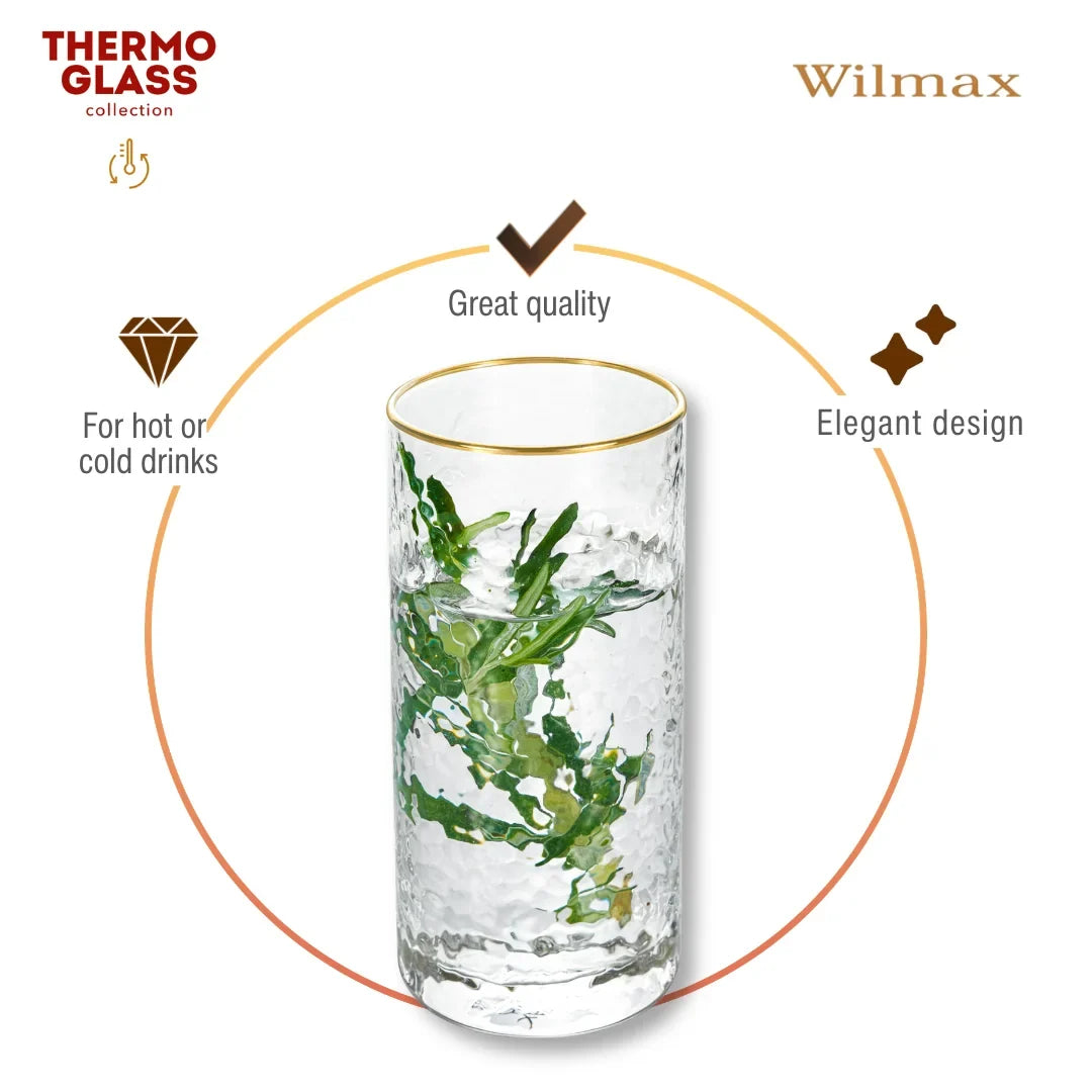 Wilmax Gouden Rand Glas 290 ml Borosilicaat