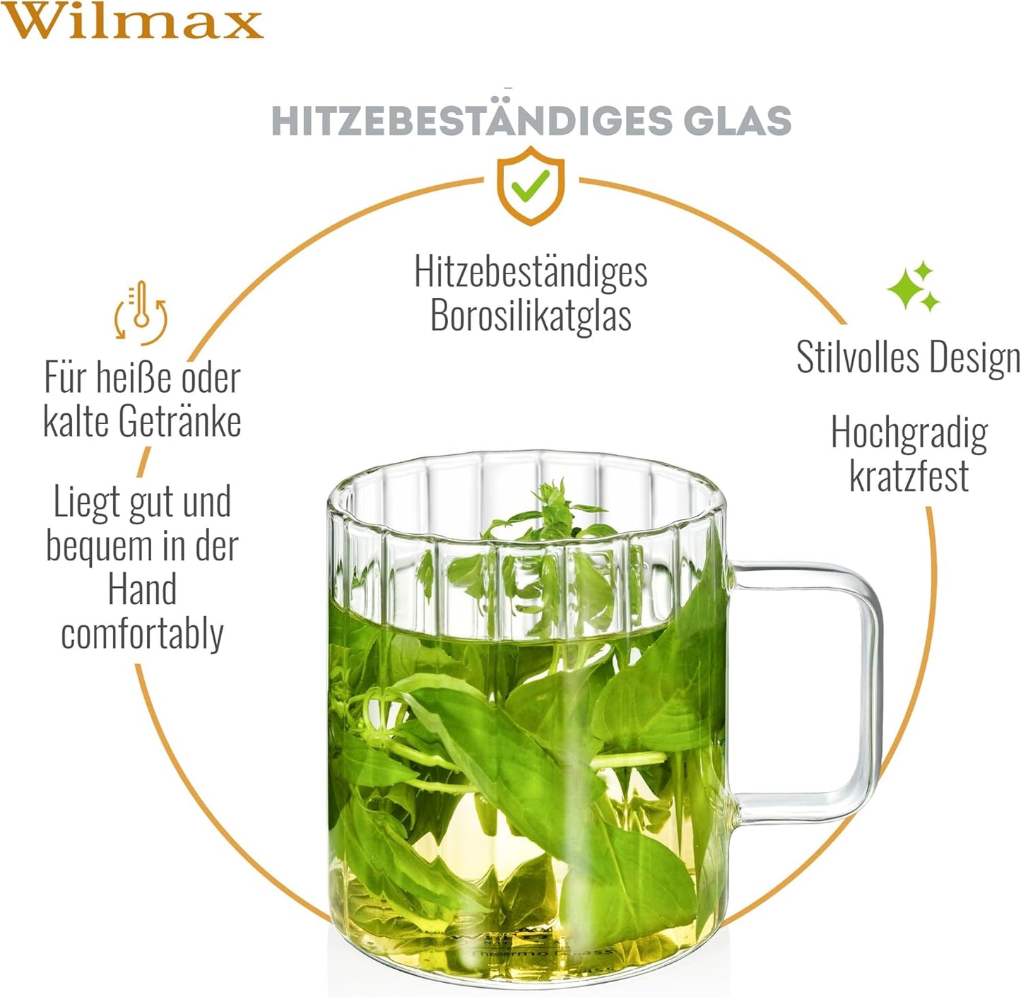 Wilmax England Thermokopje 250 ml Transparant