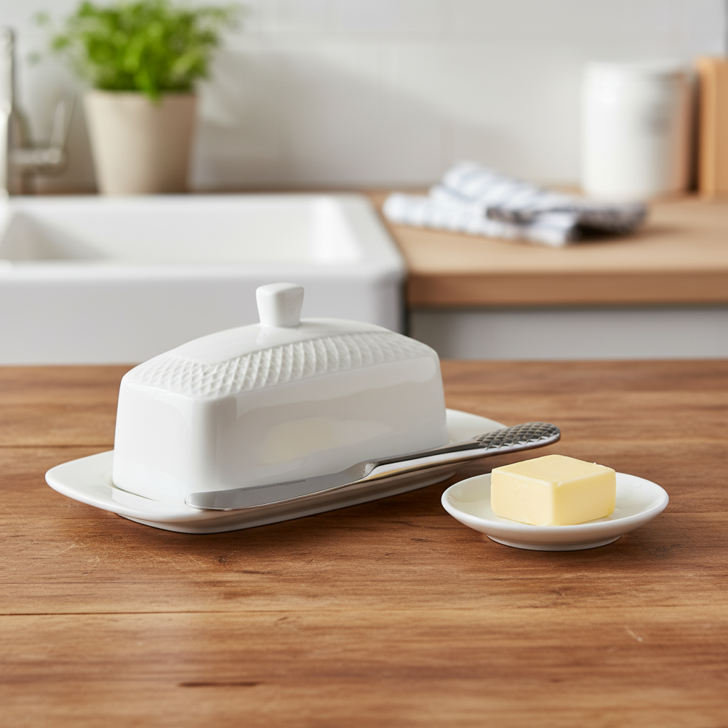 Wilmax Botervloot met deksel Porselein WL-880101601/A