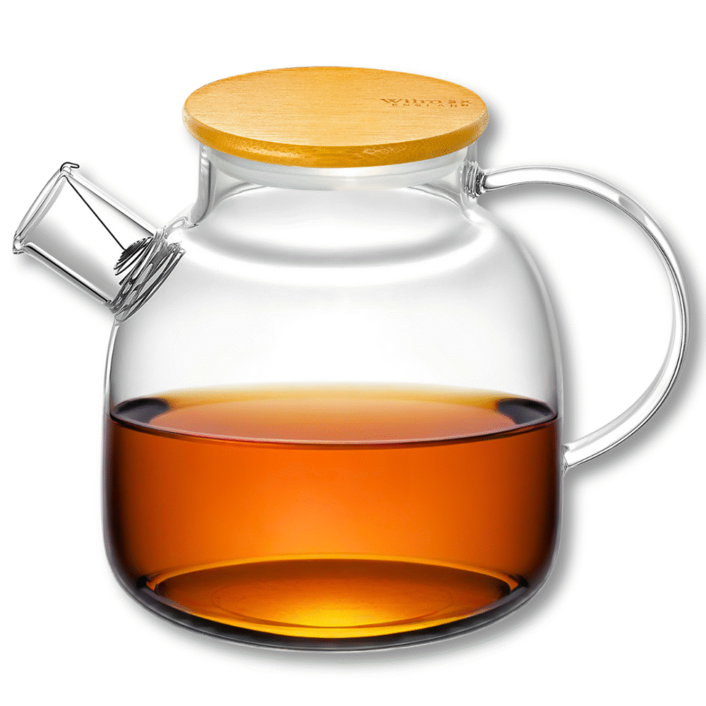 Wilmax England Theepot Glas 1200ml met Bamboe deksel