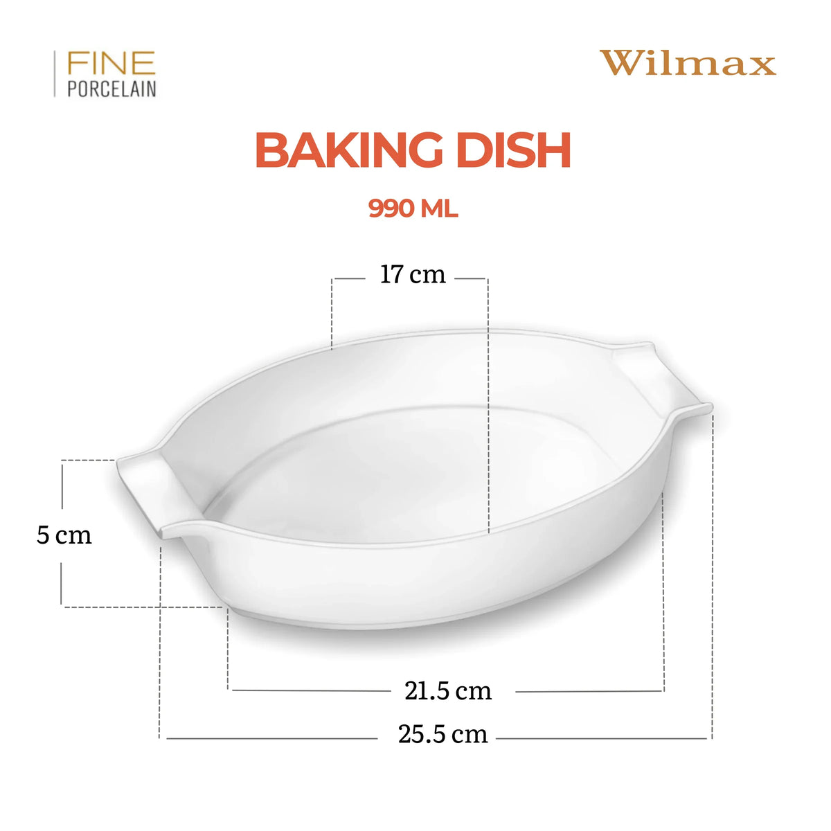 Wilmax England Ovenschaal met handvatten Porselein Wit