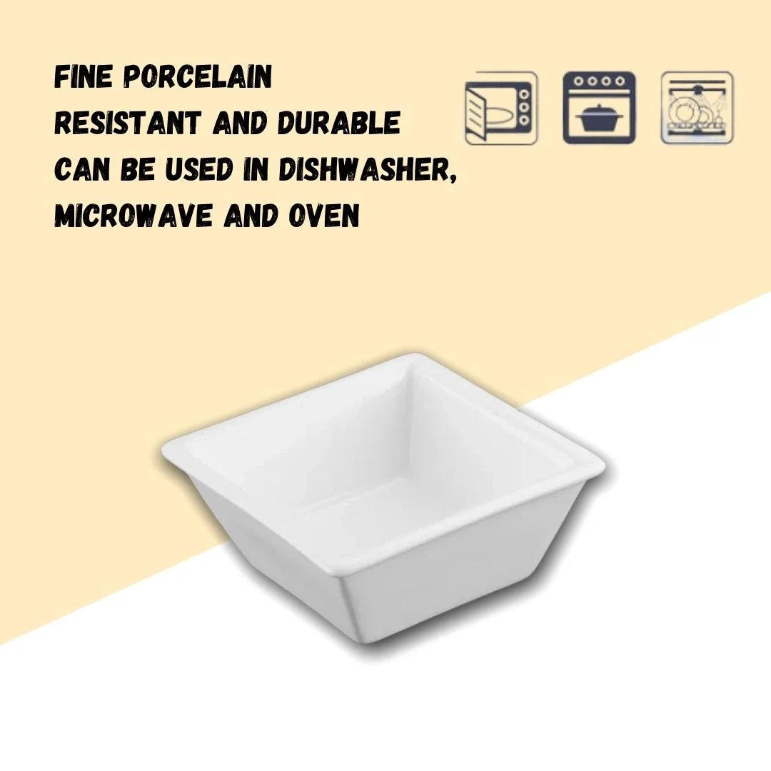 Wilmax Quadratische Schale 7,5 cm Porzellan für Dips & Beilagen WL-992546/A