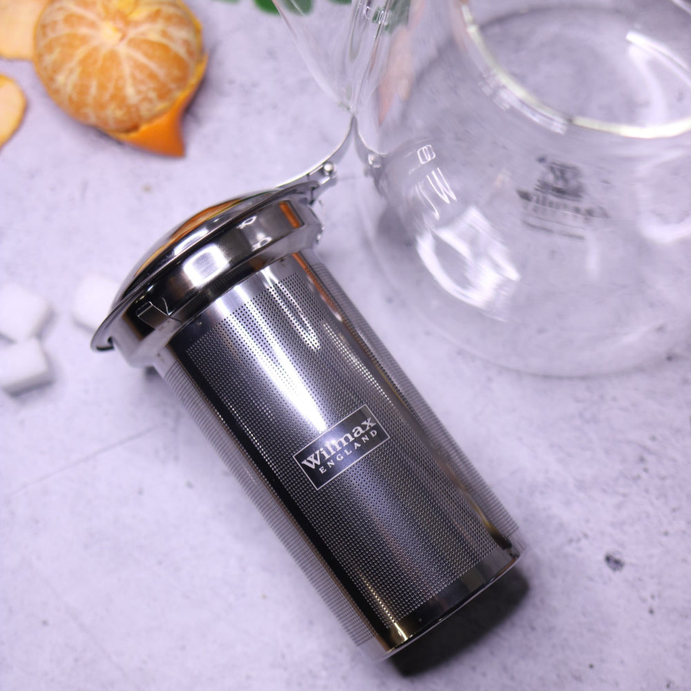 Wilmax England Theepot 600ml Borosilicaatglas RVS filter