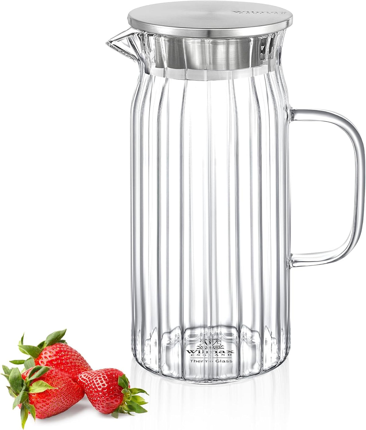 Wilmax Thermoglas Kan 1000 ml RVS Deksel Transparant