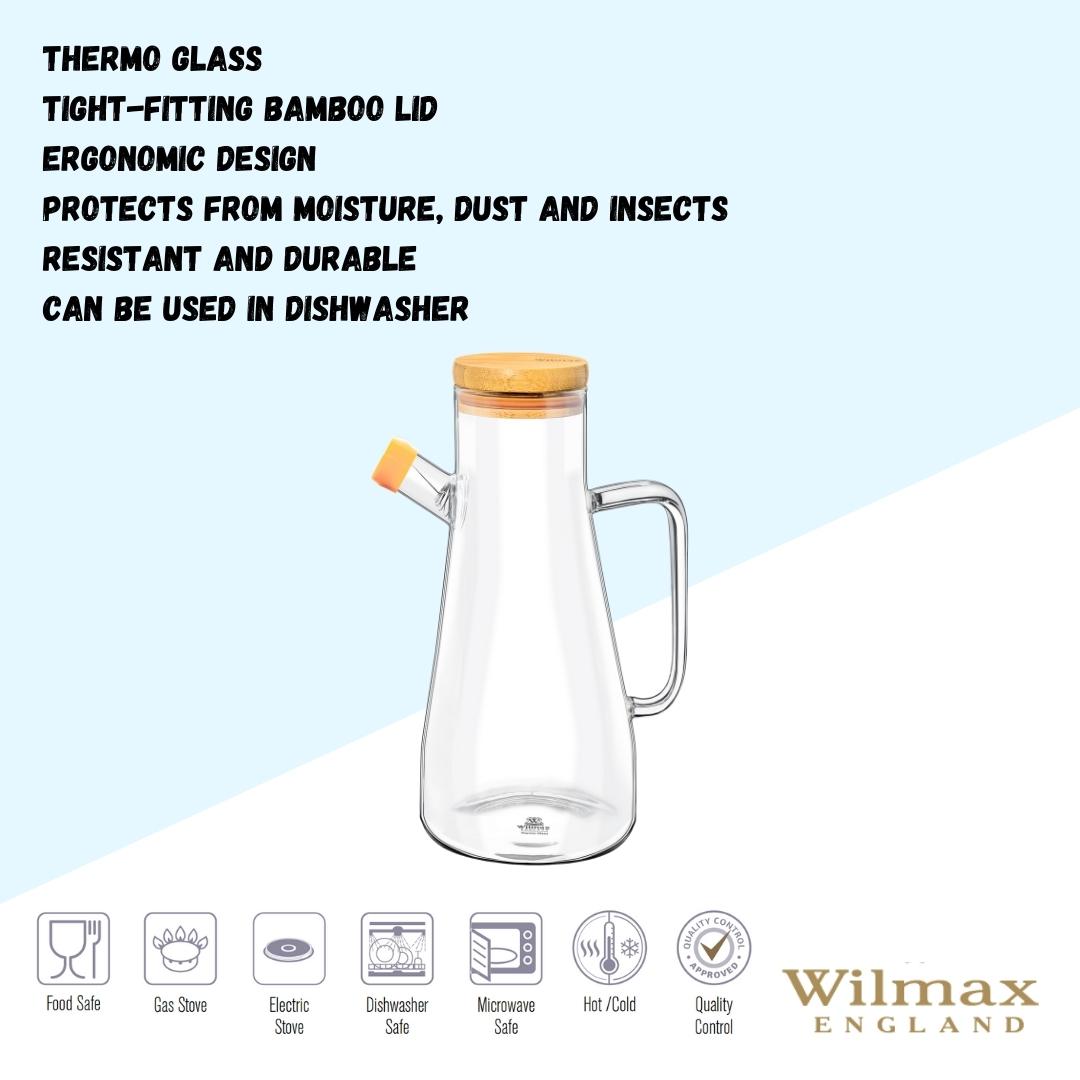 Wilmax Glazen Olieflfles 900ml Schenktuit Filter WL-888958/A