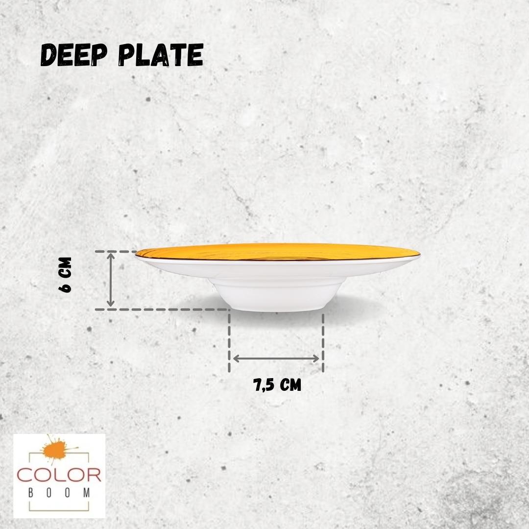 Wilmax England Deep Plate 24 cm Yellow Porcelain Set of 2