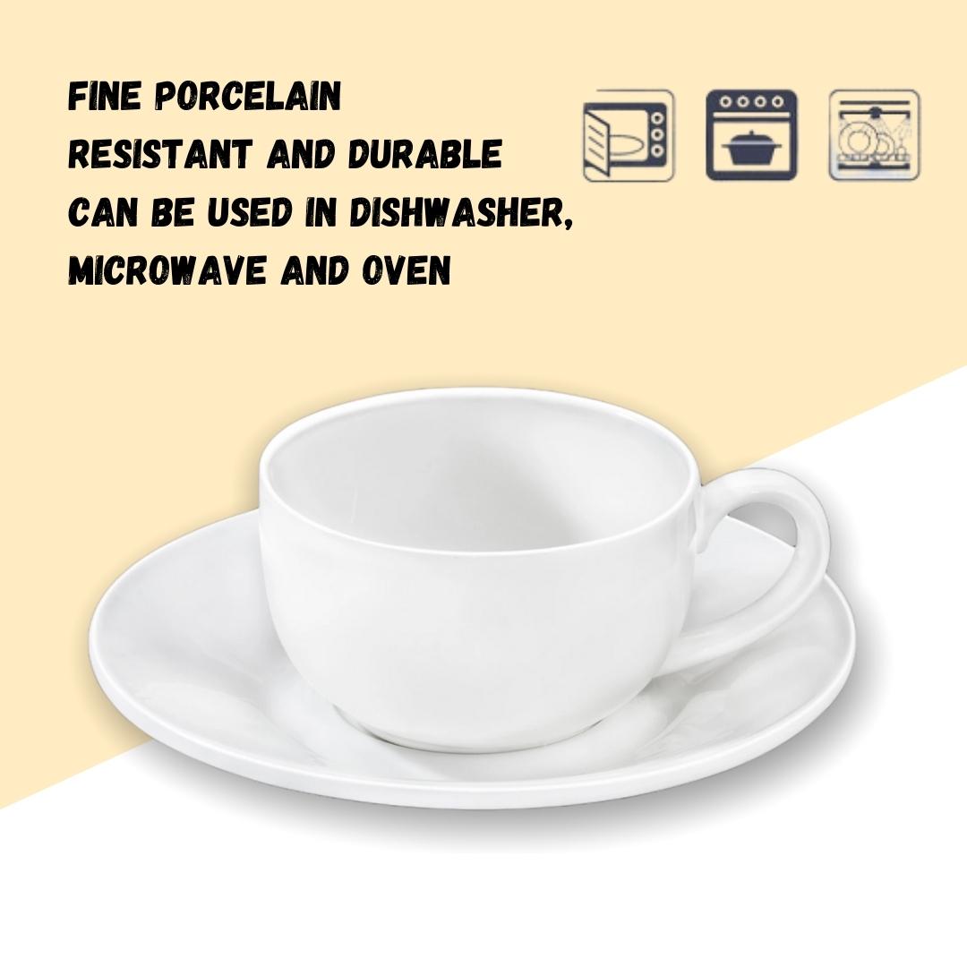 Wilmax Koffie Kopjes & Schotels Set, 2-delig, 100 ml Porselein WL-993002/2C