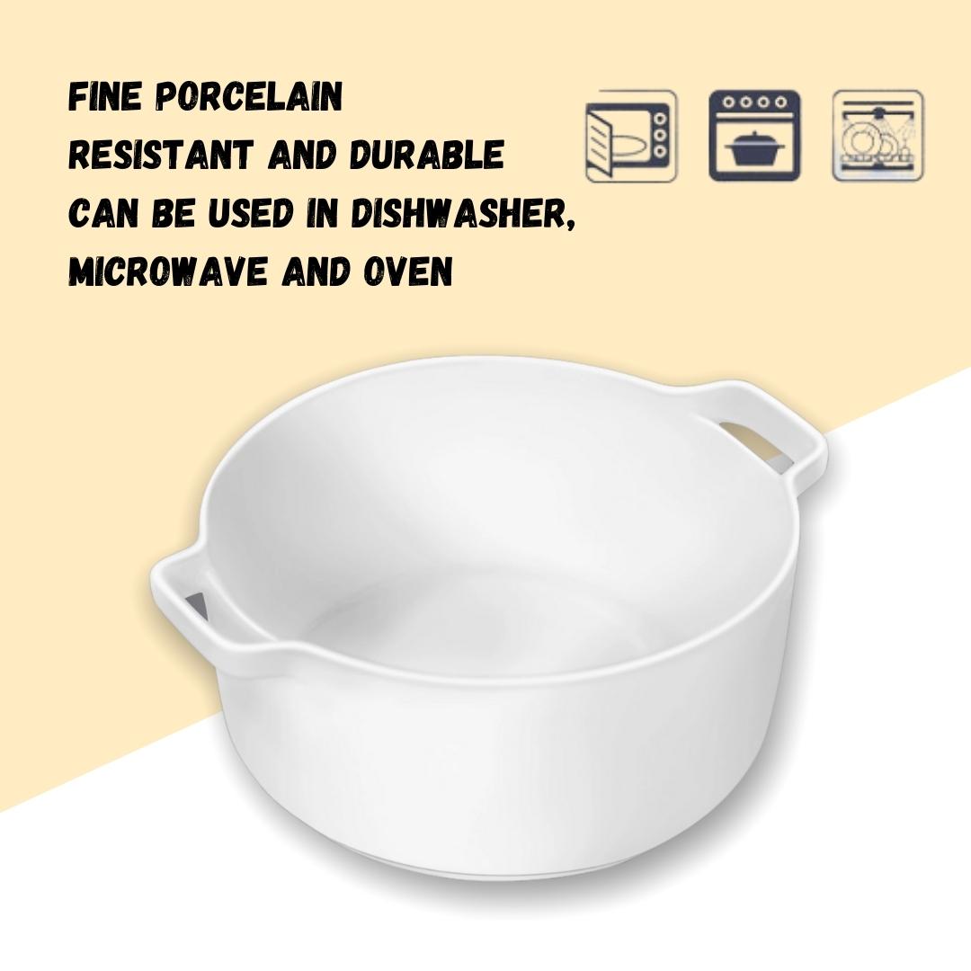 Wilmax Backform mit Griffen, 220 ml, Porzellan, WL-997033/A