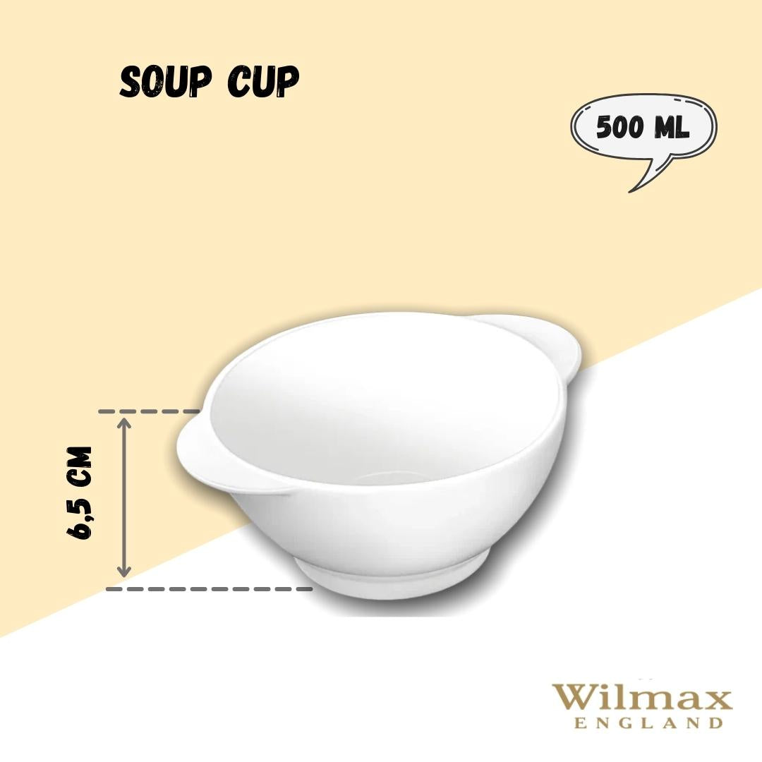Wilmax England Soepkom 500ml porselein, Wit WL-991263/A
