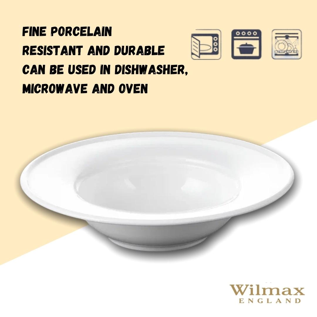 Wilmax England Diep bord 23 cm 395 ml van porselein, Wit WL-991020/A